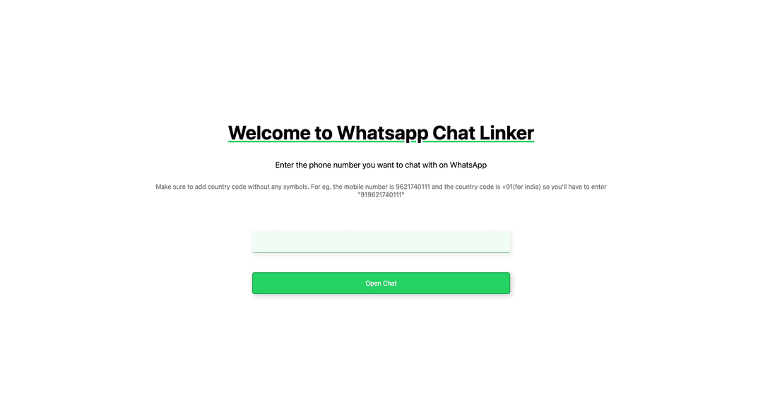 Whatsapp Chat Opener